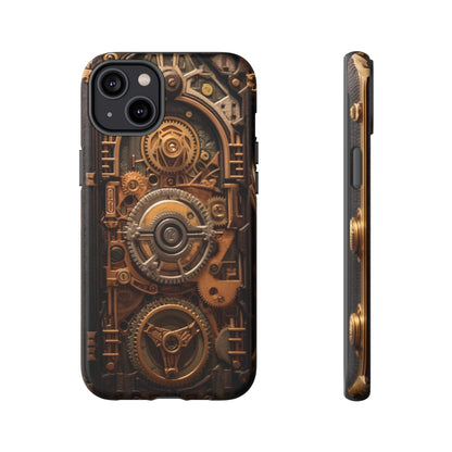 Gearworks Tough Phone Case – Steampunk Clockwork Design for iPhone, Samsung Galaxy, and Google Pixel Devices