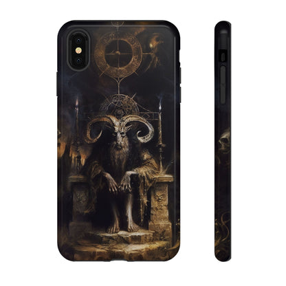 Dark Gothic Goat Demon Phone Case - Occult Horned Beast Art Design