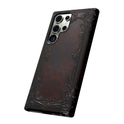 Gothic Ornate Leather-Inspired Phone Case - Dark Aesthetic Cover