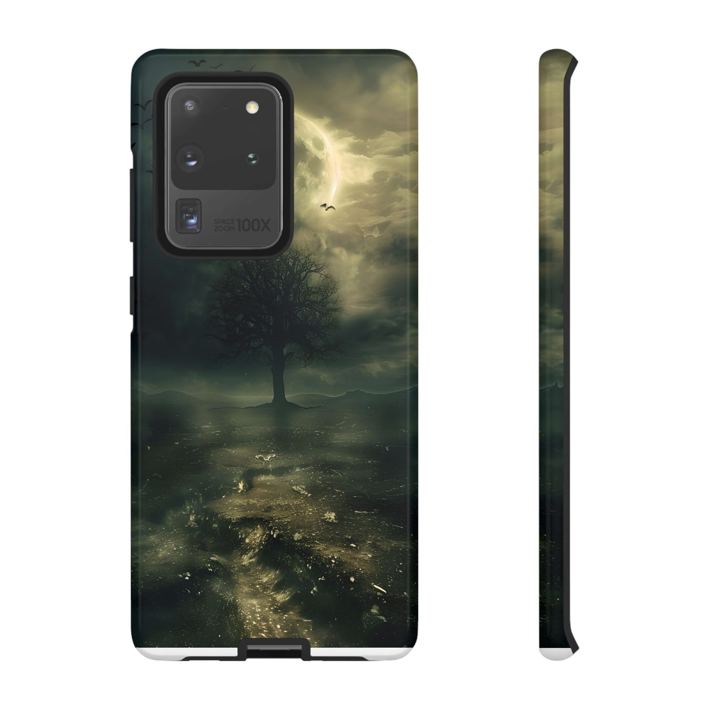 The Tree of Desolation Phone Case – Dark Fantasy Gothic Art with Full Moon for iPhone, Samsung Galaxy, and Google Pixel Devices