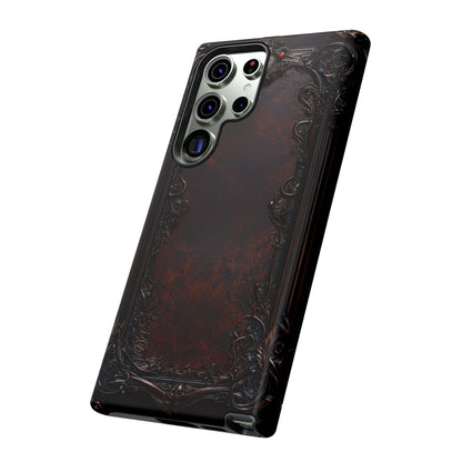 Gothic Ornate Leather-Inspired Phone Case - Dark Aesthetic Cover