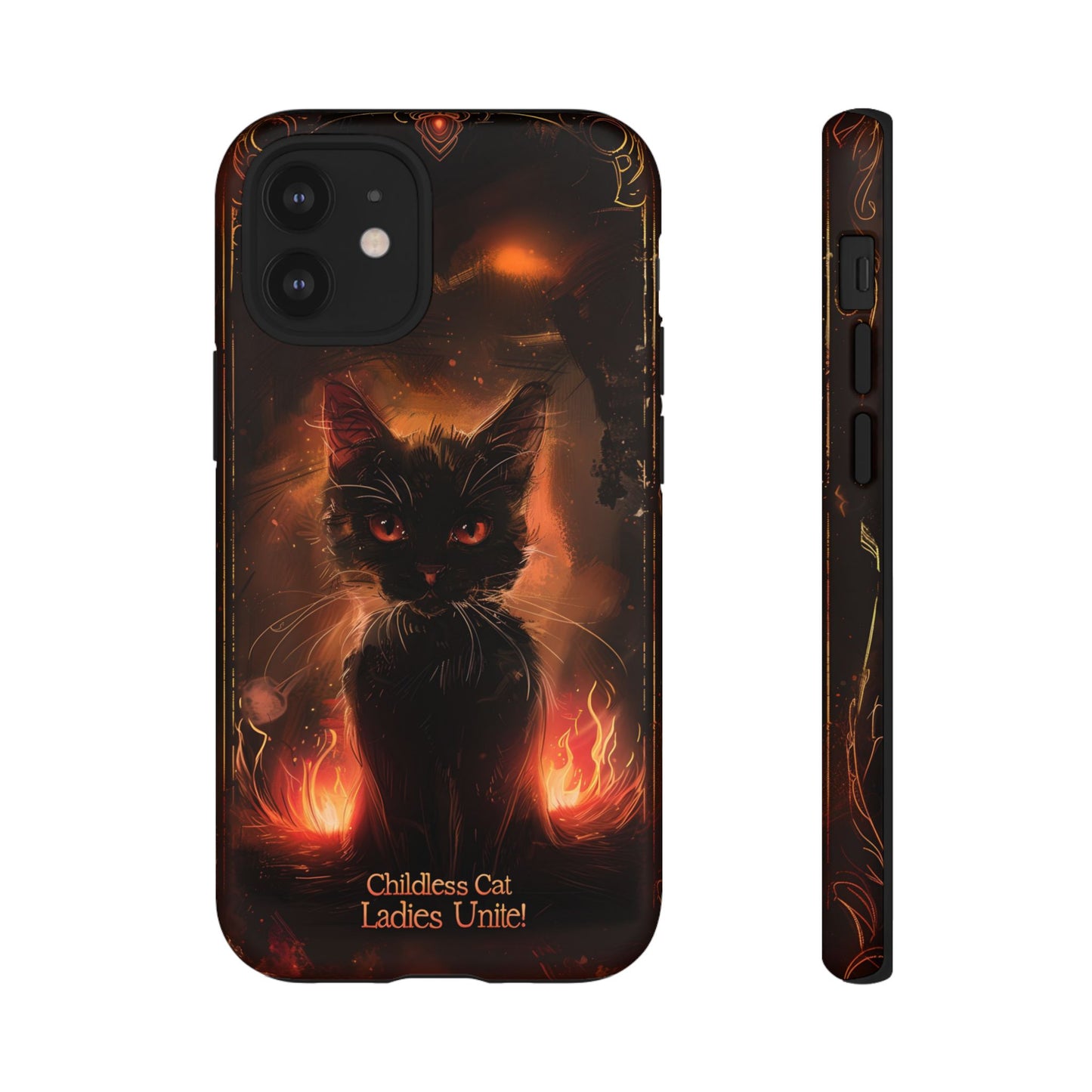 Childless Cat Ladies Unite Phone Case - Gothic Black Cat For iPhone, Samsung Galaxy, and Google Pixel Devices