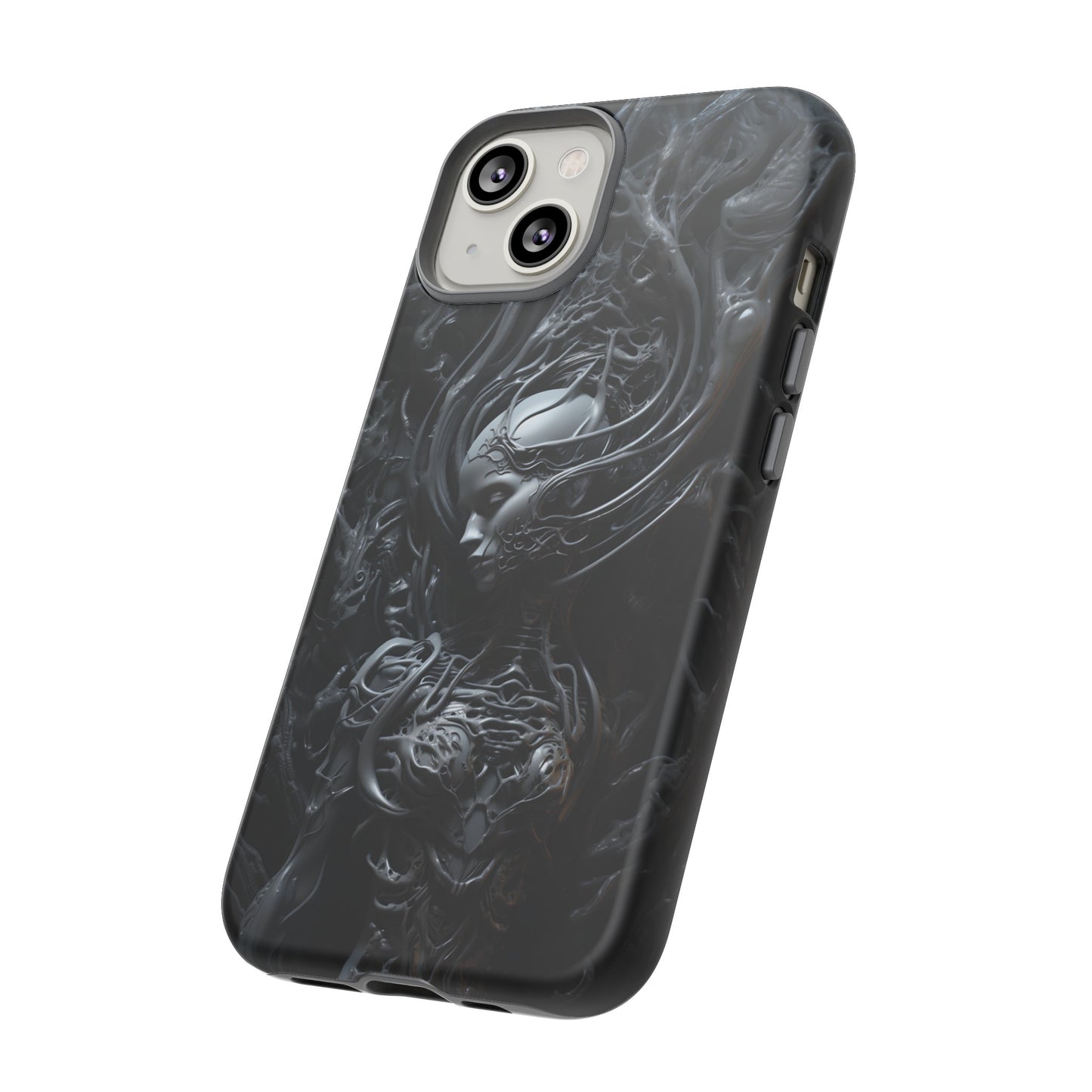 Biomechanical Beauty Phone Case – Futuristic Alien Design for iPhone, Samsung Galaxy, and Google Pixel Devices