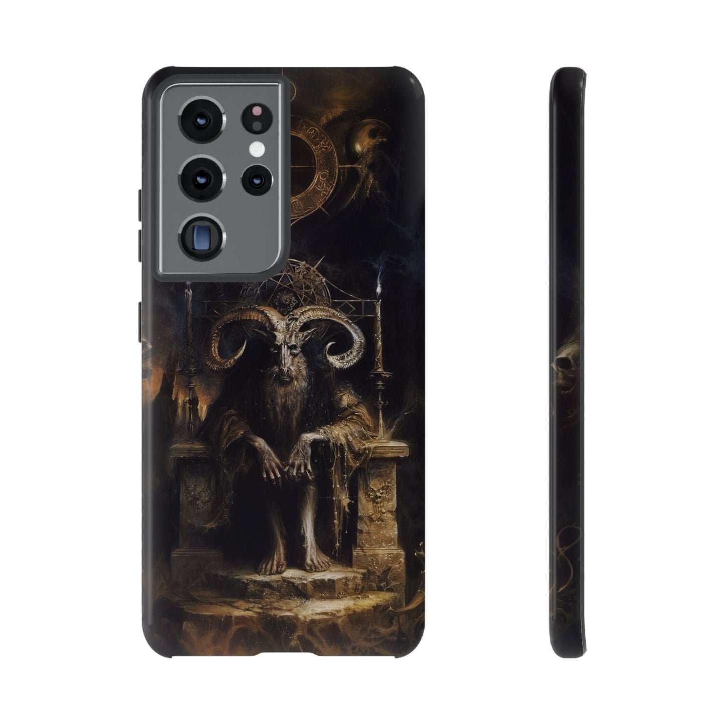 Dark Gothic Goat Demon Phone Case - Occult Horned Beast Art Design