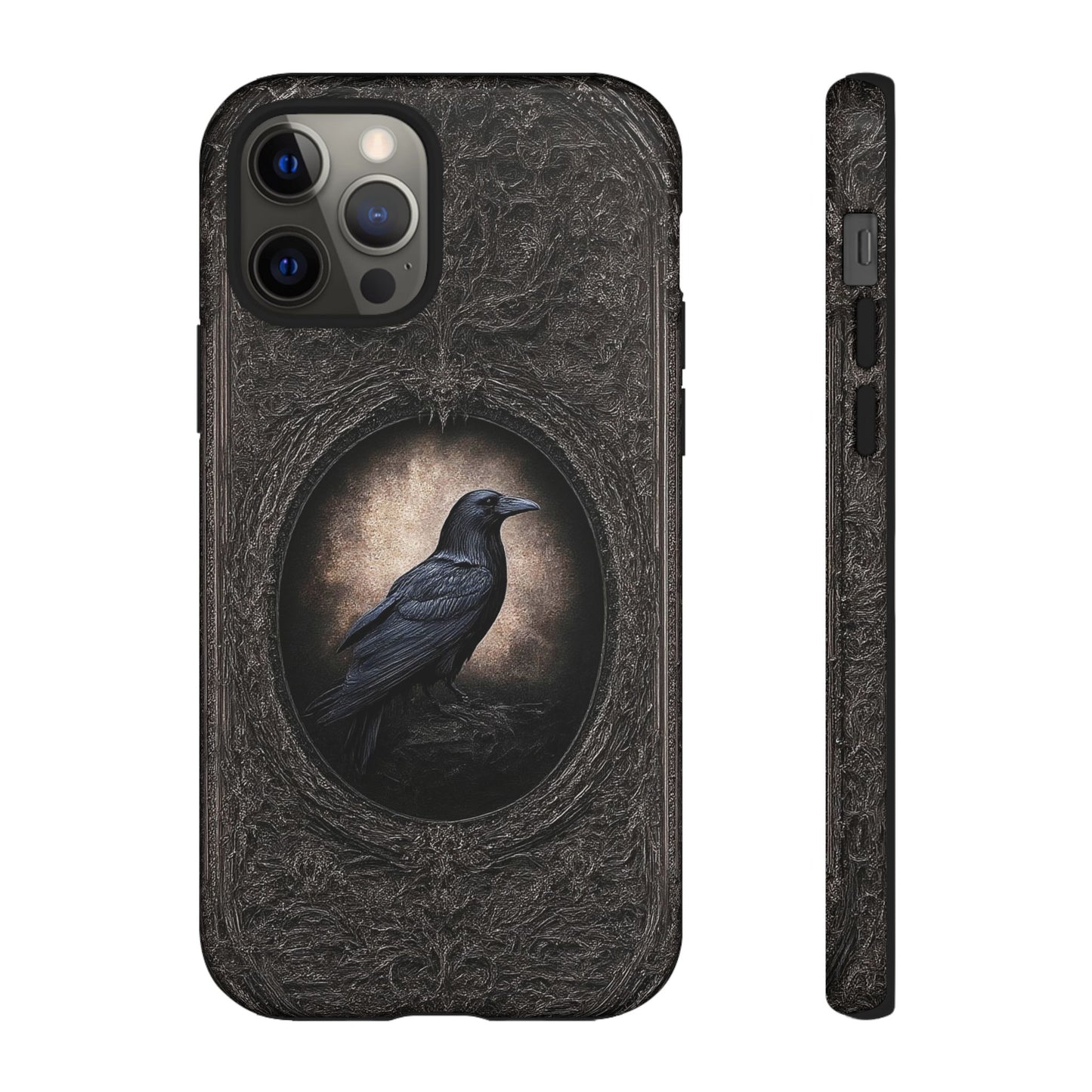 Gothic Raven Phone Case - Mysterious Dark Bird Design