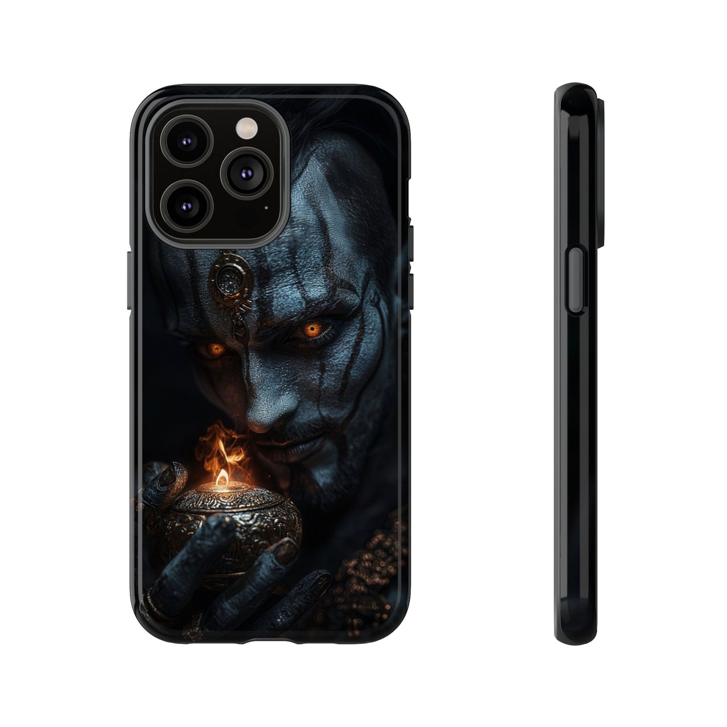 Dark Djinn Warrior Phone Case - Intricate Fantasy Art Protective Cover for iPhone, Samsung Galaxy, and Google Pixel Devices