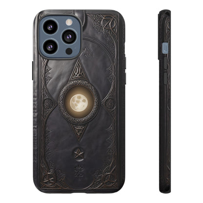 Moon Case Tough Phone Case – Fantasy Art Leather Book Design for iPhone, Samsung Galaxy, and Google Pixel Devices