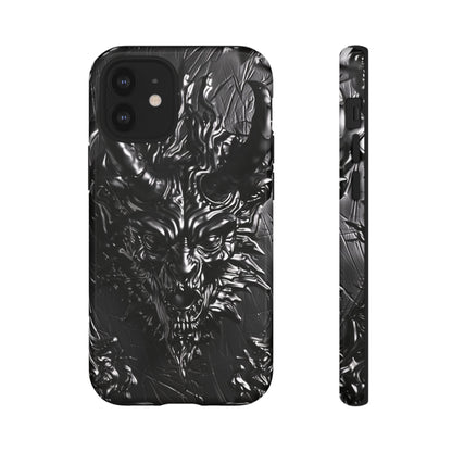 Silver Devil Phone Case – Gothic Demon Design for iPhone, Samsung Galaxy, and Google Pixel Devices