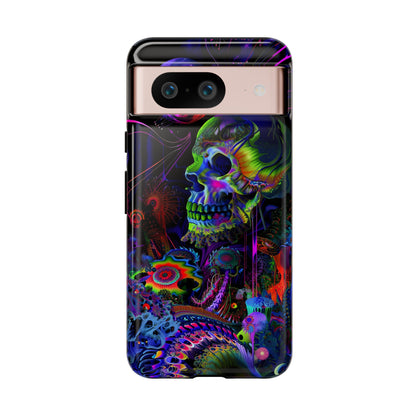 Psychedelic Skull Phone Case – Vibrant Pastel Design for iPhone, Samsung Galaxy, and Google Pixel Devices