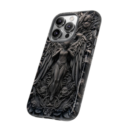 Grey Angel Phone Case – Gothic Marble Statue Design for iPhone, Samsung Galaxy, and Google Pixel Devices