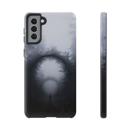 Mystical Forest Portal Phone Case - Atmospheric Foggy Path with Enchanted Tunnel For iPhone, Samsung Galaxy, and Google Pixel Devices.