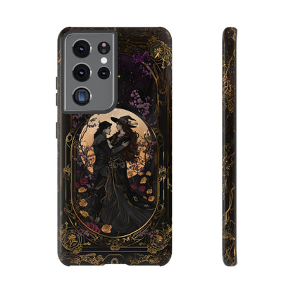 Gothic Romance Phone Case - Enchanted Witch and Lover Design for iPhone, Samsung Galaxy, and Google Pixel Devices