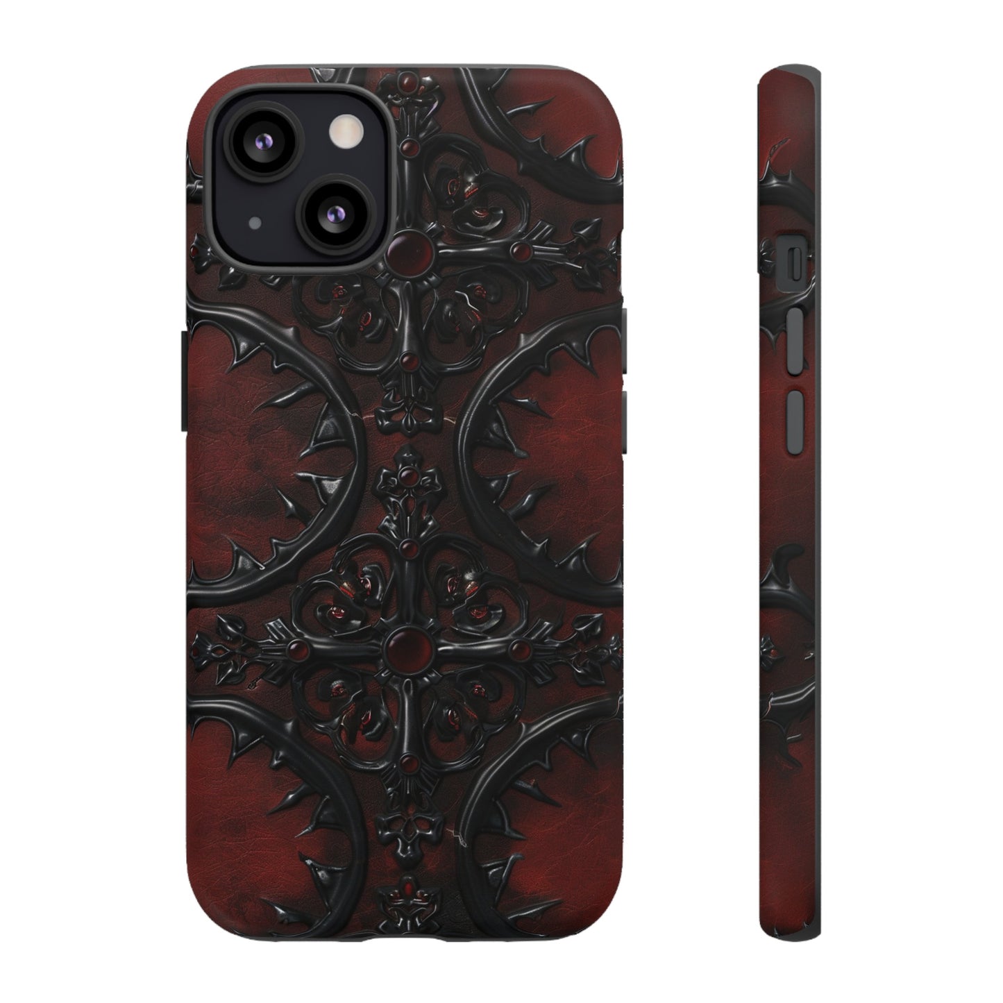 Vampiric Leather Phone Case for iPhone, Samsung Galaxy, and Google Pixel Devices - Gothic Ornate Design