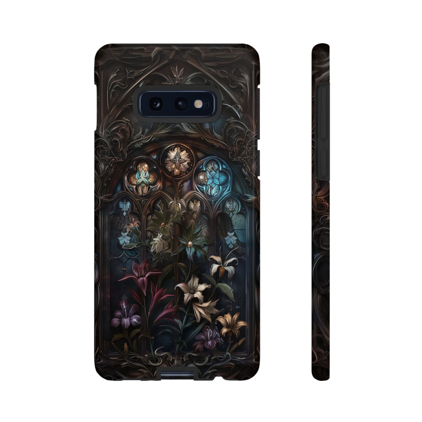 Elegant Gothic Flower Art Phone Case - Intricate Floral Design for iPhone, Samsung Galaxy, and Google Pixel Devices