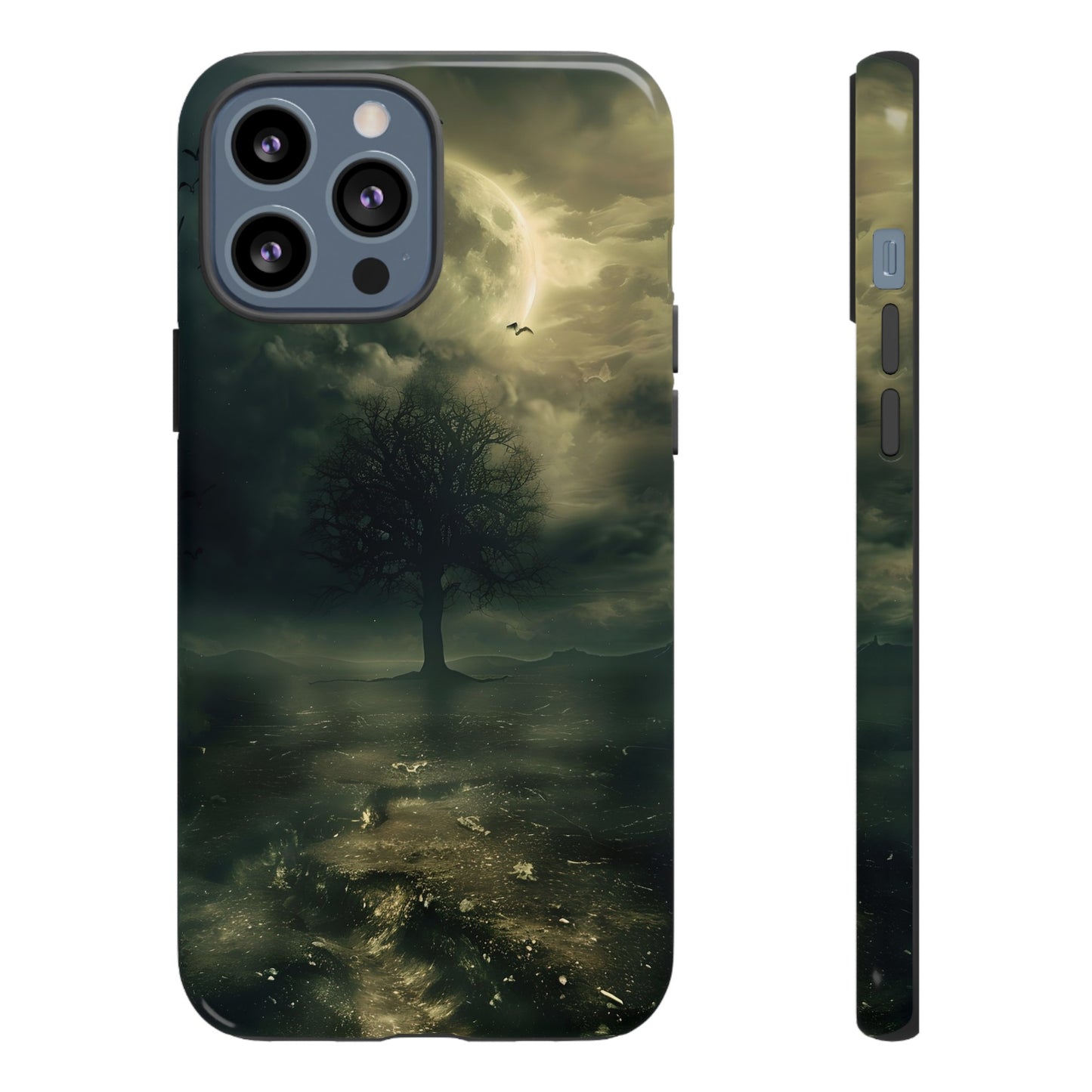 The Tree of Desolation Phone Case – Dark Fantasy Gothic Art with Full Moon for iPhone, Samsung Galaxy, and Google Pixel Devices