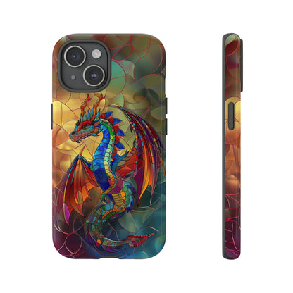 Stained Glass Dragon Phone Case - Colorful Fantasy Design for iPhone, Samsung Galaxy, Google Pixel Devices