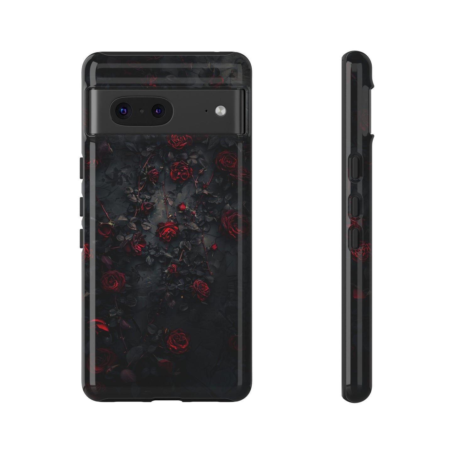 Gothic Roses Tough Phone Case – Elegant Dark Floral Design for iPhone, Samsung Galaxy, and Google Pixel Devices