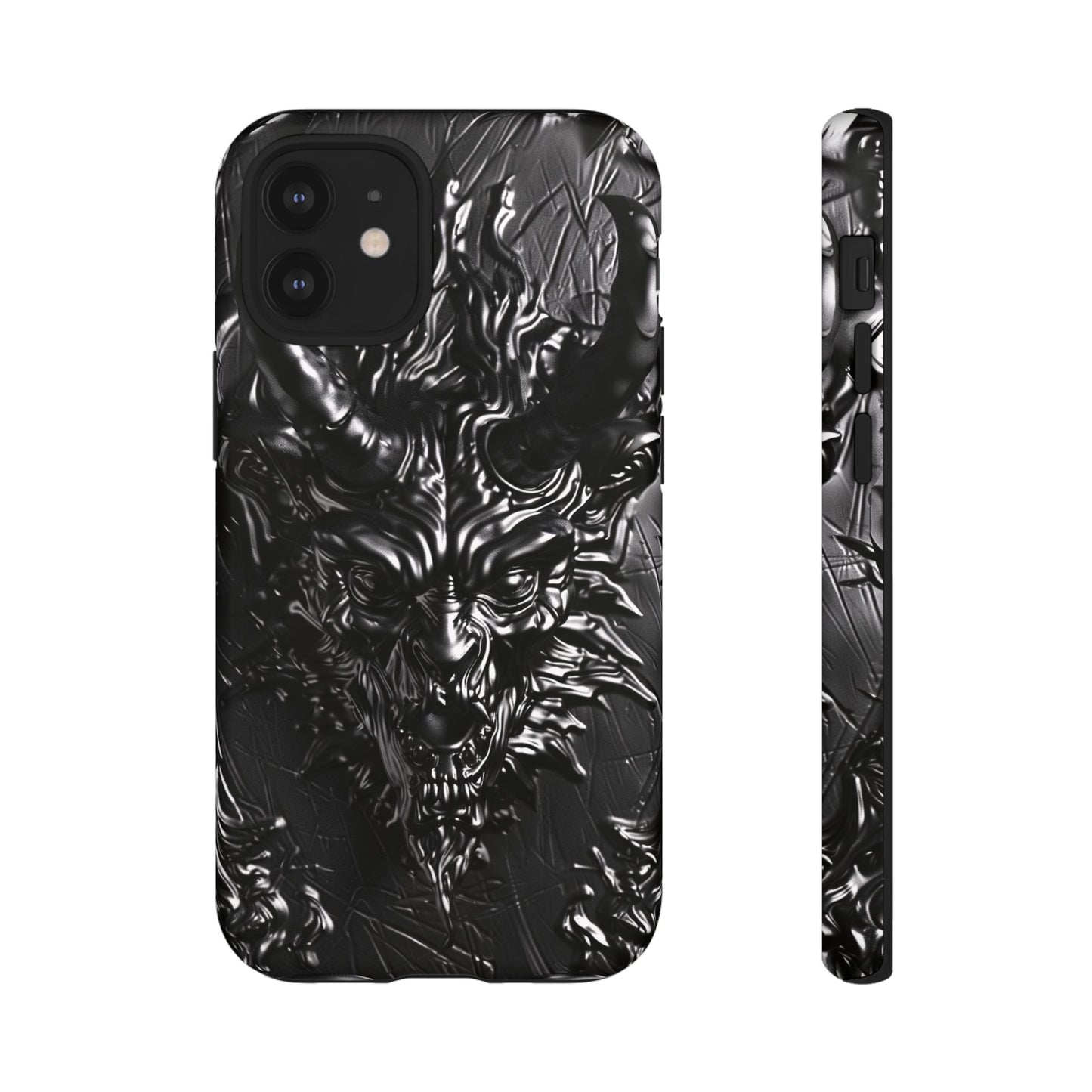 Silver Devil Phone Case – Gothic Demon Design for iPhone, Samsung Galaxy, and Google Pixel Devices