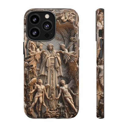 Angelic Statue Phone Case – Heavenly Gothic Marble Design for iPhone, Samsung Galaxy, and Google Pixel Devices