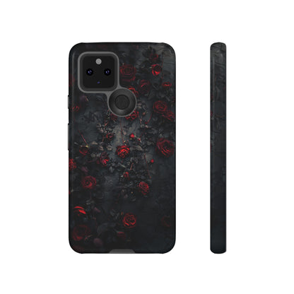 Gothic Roses Tough Phone Case – Elegant Dark Floral Design for iPhone, Samsung Galaxy, and Google Pixel Devices