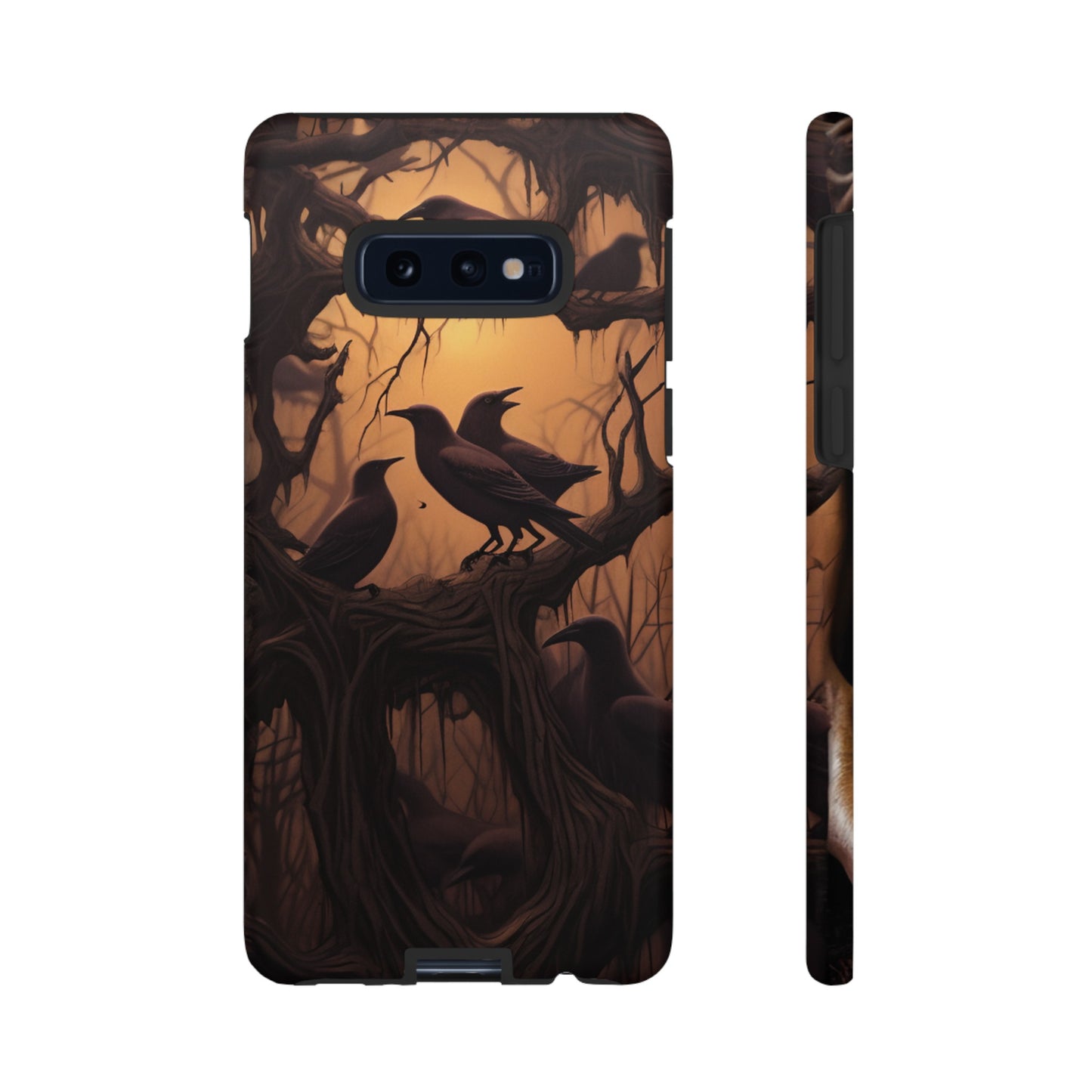 Ravens at Dusk Phone Case – Gothic Halloween Design with Edgar Allan Poe Inspired Crows for iPhone, Samsung Galaxy, and Google Pixel Devices