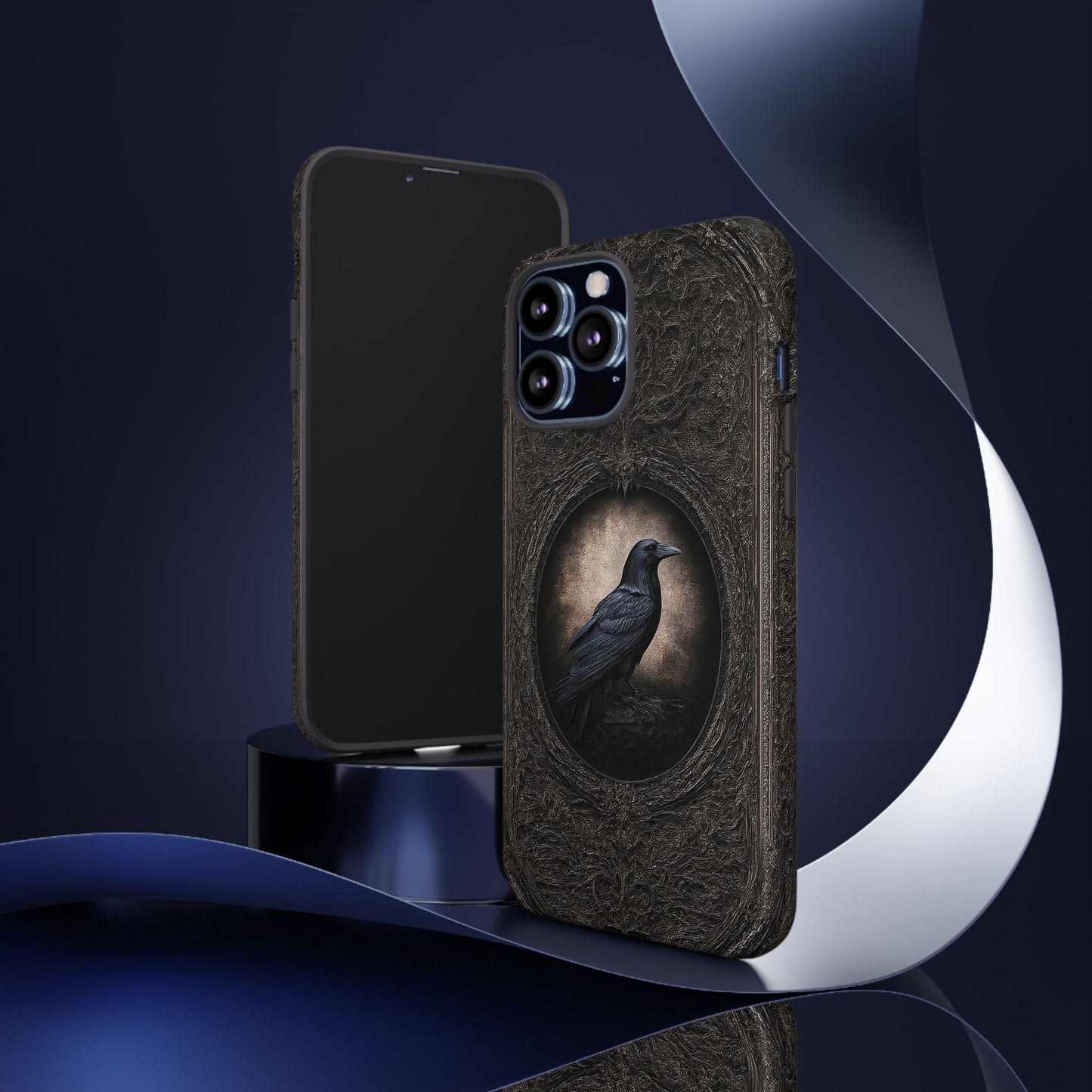 Gothic Raven Phone Case - Mysterious Dark Bird Design