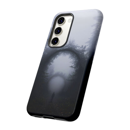 Mystical Forest Portal Phone Case - Atmospheric Foggy Path with Enchanted Tunnel For iPhone, Samsung Galaxy, and Google Pixel Devices.