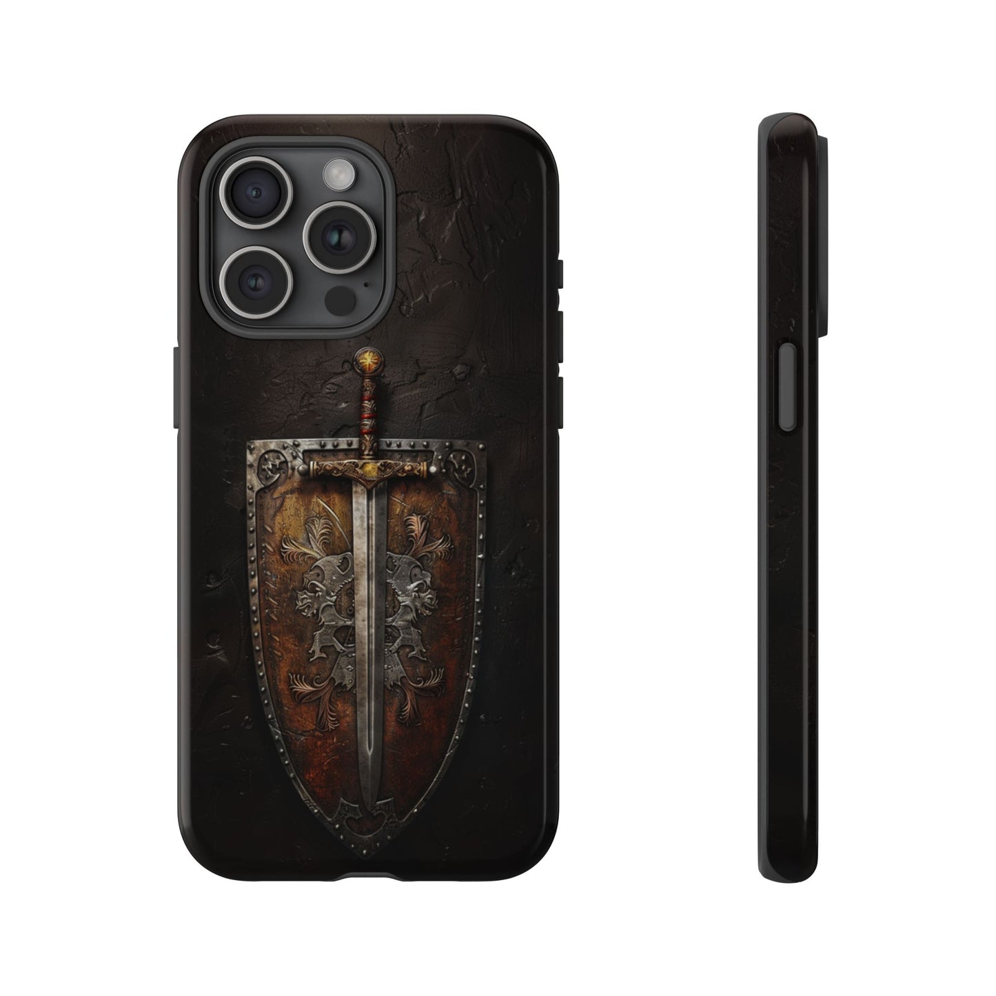 Medieval Sword and Shield Phone Case - For iPhone, Samsung Galaxy, and Google Pixel Devices