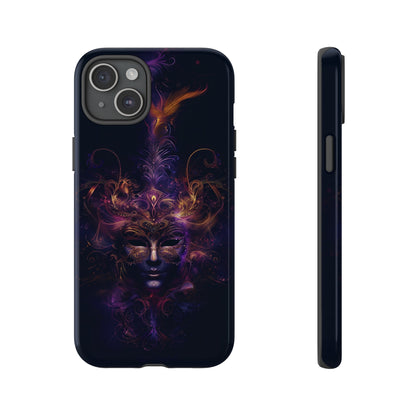 Elegant Masquerade Mask Phone Case for iPhone, Samsung Galaxy, and Google Pixel Devices - Mystical Design