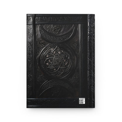 Black Triple Moon Goddess Hardcover Notebook – Mystical Journal for Witchcraft and Occult Magic