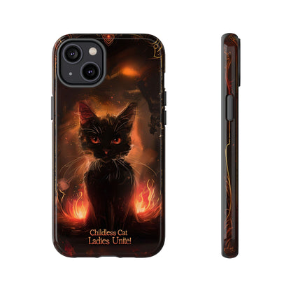 Childless Cat Ladies Unite Phone Case - Gothic Black Cat For iPhone, Samsung Galaxy, and Google Pixel Devices