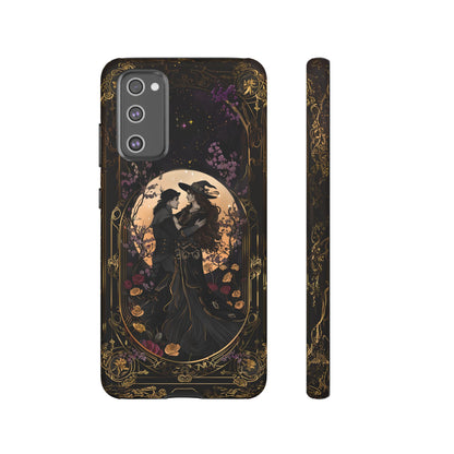 Gothic Romance Phone Case - Enchanted Witch and Lover Design for iPhone, Samsung Galaxy, and Google Pixel Devices