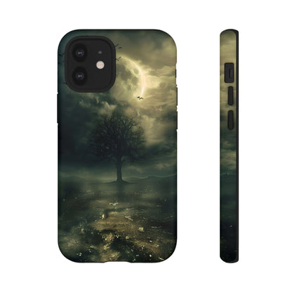 The Tree of Desolation Phone Case – Dark Fantasy Gothic Art with Full Moon for iPhone, Samsung Galaxy, and Google Pixel Devices