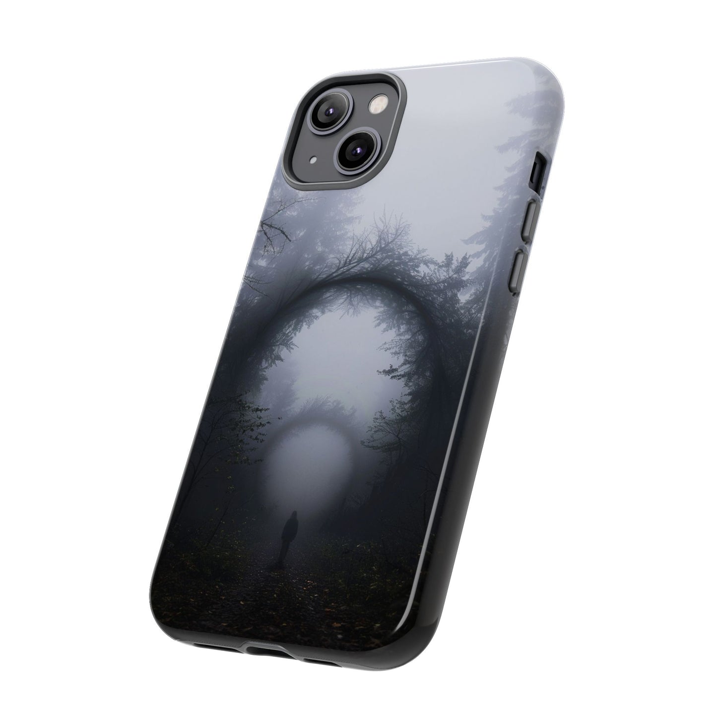 Mystical Forest Portal Phone Case - Atmospheric Foggy Path with Enchanted Tunnel For iPhone, Samsung Galaxy, and Google Pixel Devices.