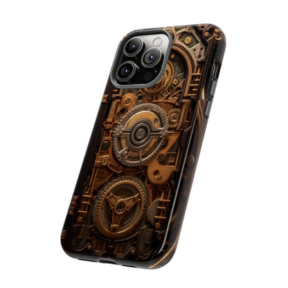 Gearworks Tough Phone Case – Steampunk Clockwork Design for iPhone, Samsung Galaxy, and Google Pixel Devices