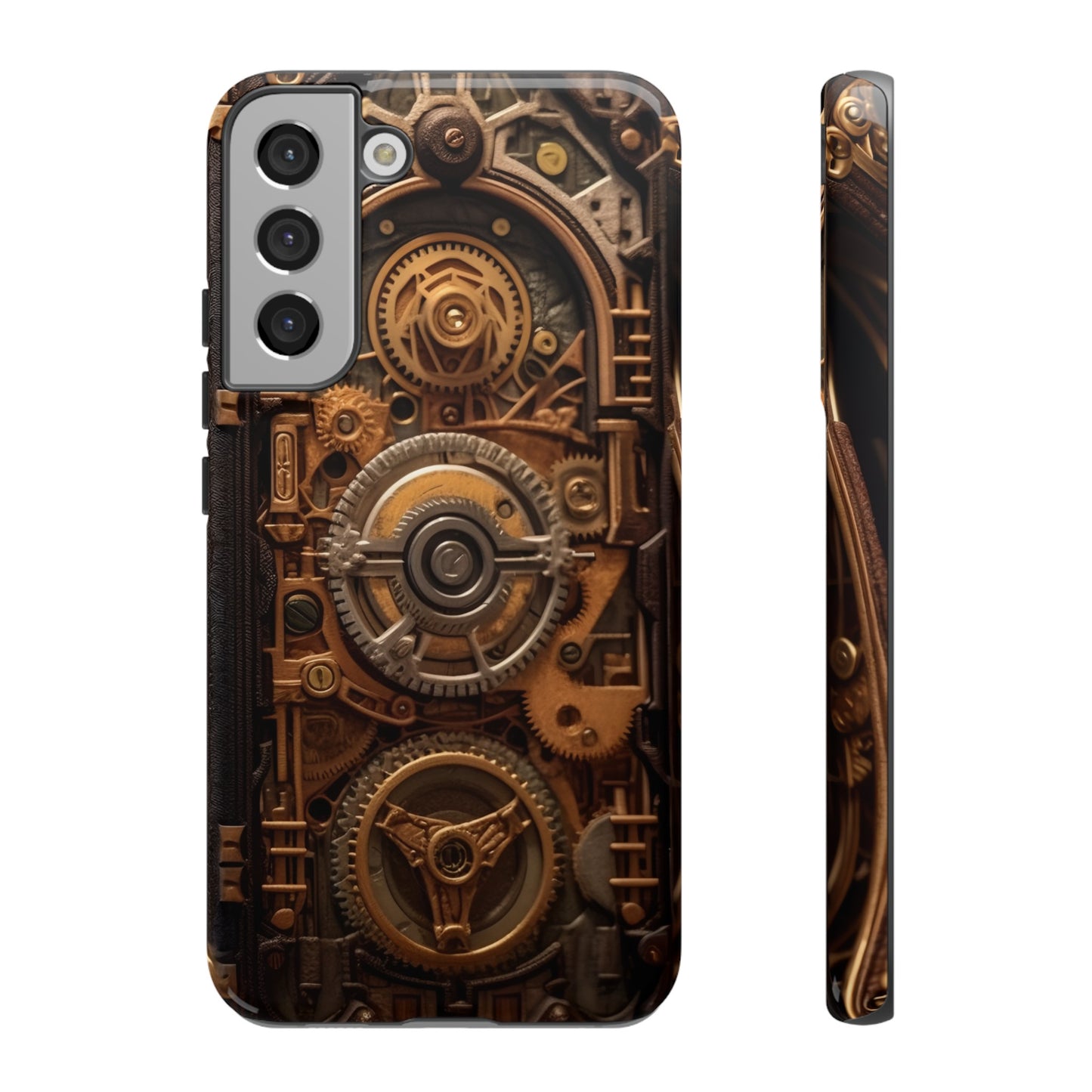 Gearworks Tough Phone Case – Steampunk Clockwork Design for iPhone, Samsung Galaxy, and Google Pixel Devices