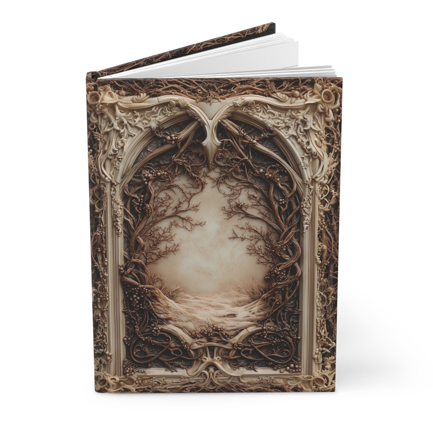 Vintage Ivory Forest Journal - Fantasy Hardcover Writing Notebook