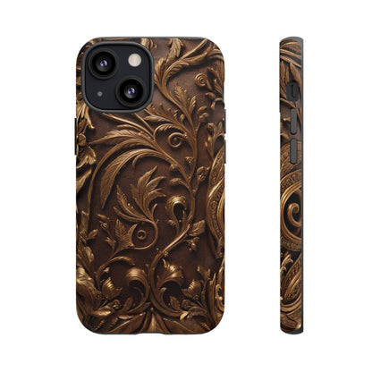 Elegant Bronze Phone Case – Victorian Floral Design for iPhone, Samsung Galaxy, and Google Pixel Devices