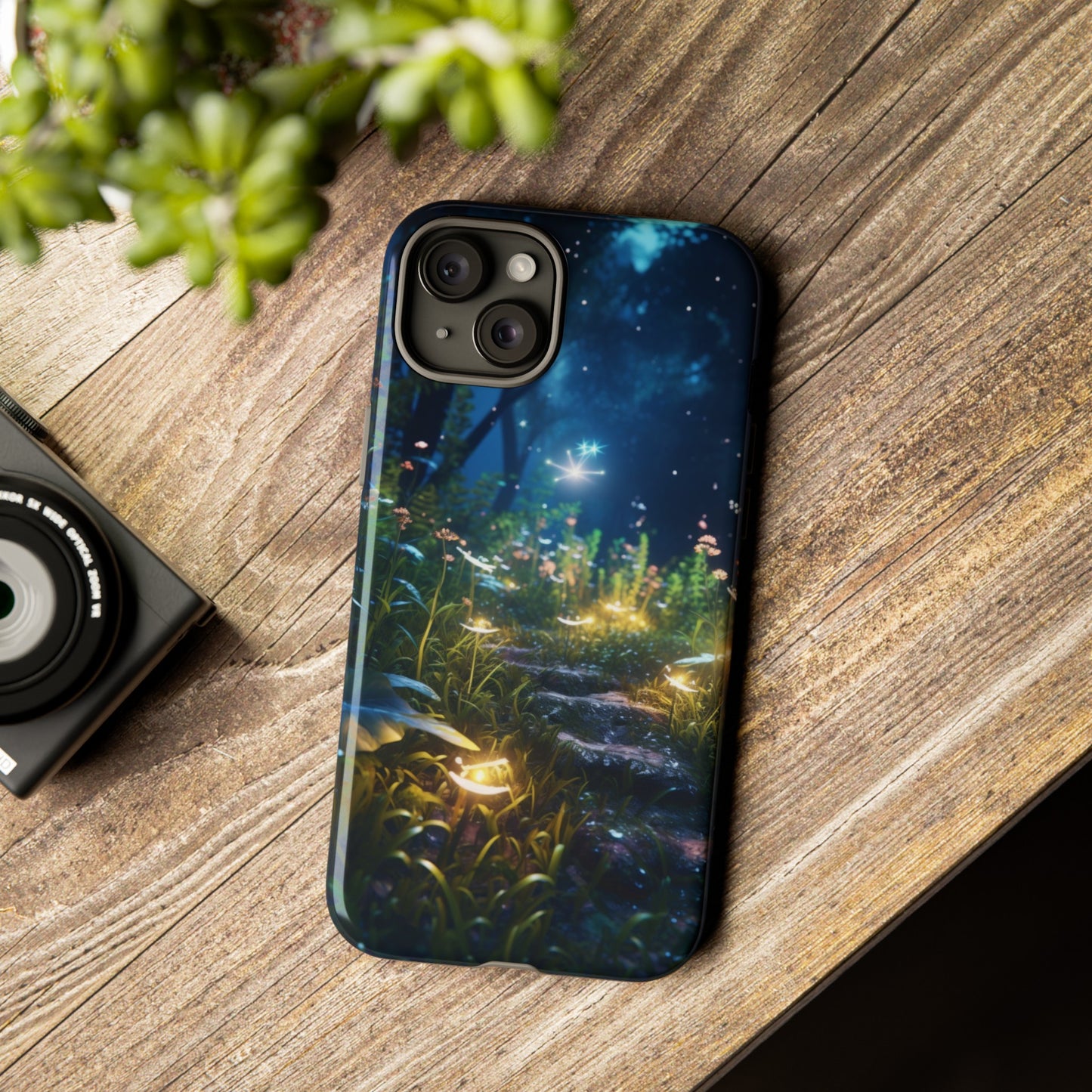 Fireflies in the Forest Tough Phone Case – Enchanting Summer Night Design for iPhone, Samsung Galaxy, and Google Pixel Devices