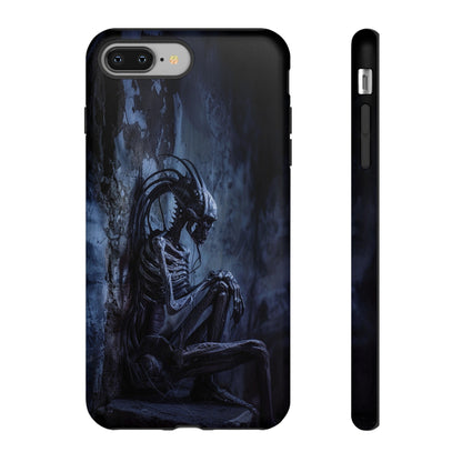 Gothic Alien Skeleton iPhone Case - Sci-Fi Horror Design