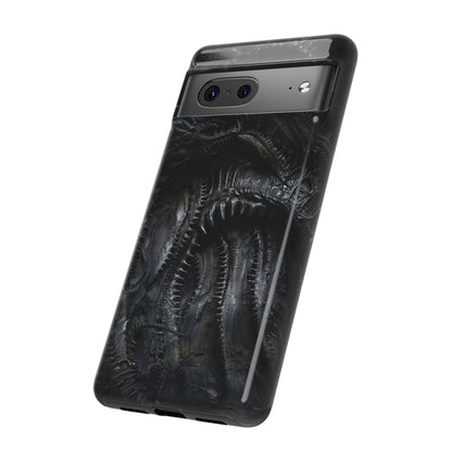 Surreal Biomechanical Phone Case - Gothic Sci-Fi Art for iPhone, Samsung Galaxy, and Google Pixel Devices