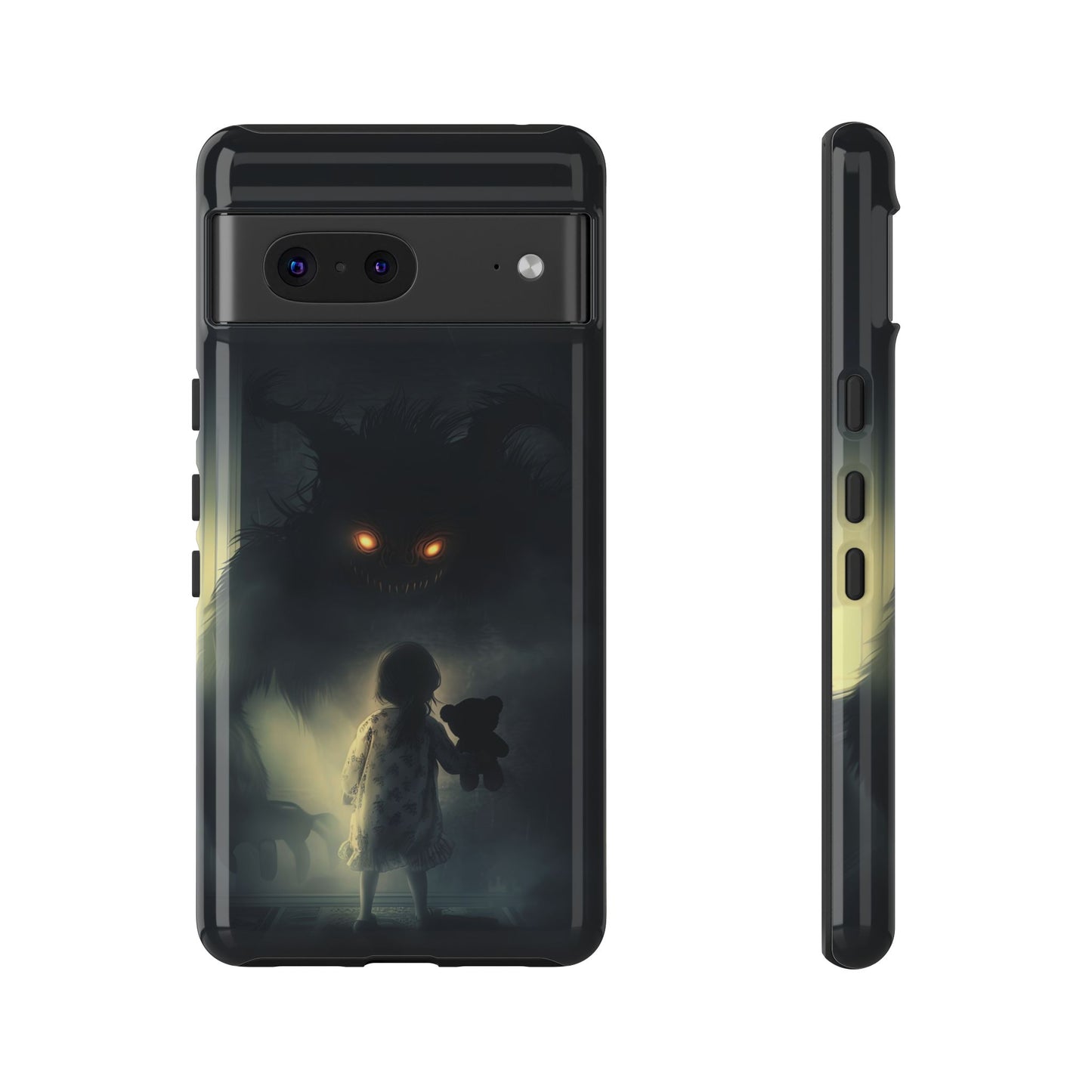 A Child Facing A Terrifying Monster Phone Case - for iPhone, Samsung Galaxy, and Google Pixel Devices