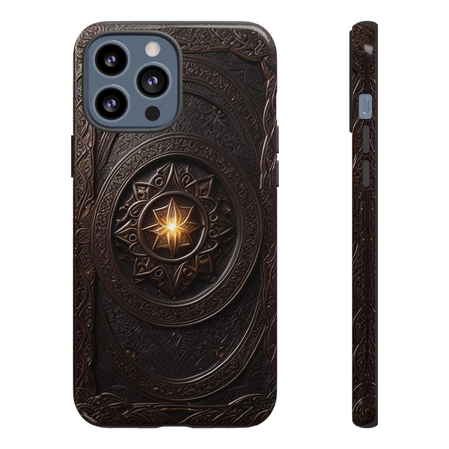 Intricate Leather Flower Tough Phone Case – Elegant Floral Design for iPhone, Samsung Galaxy, and Google Pixel Devices