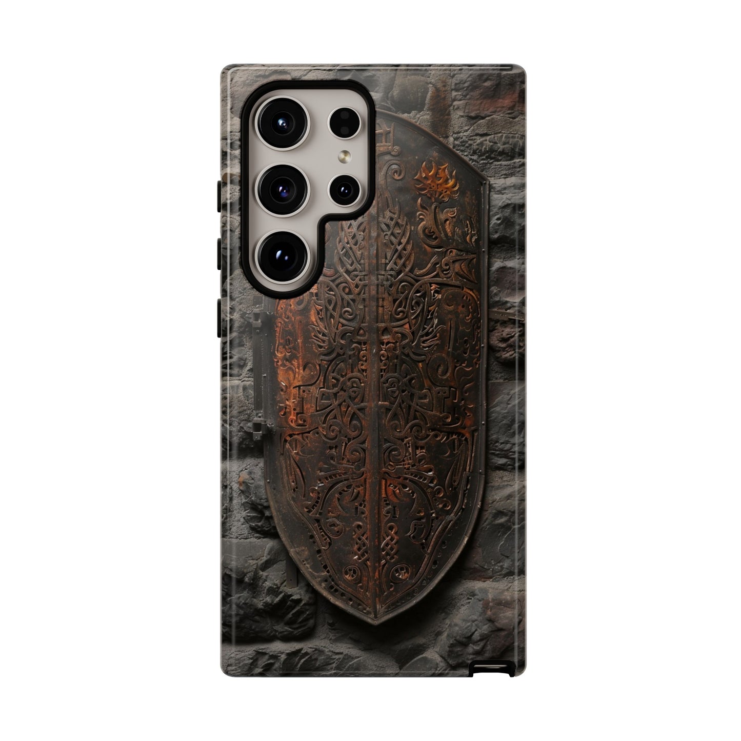 Medieval Shield Phone Case - Ornate Ancient Armor Design for iPhone and Samsung Galaxy Devices