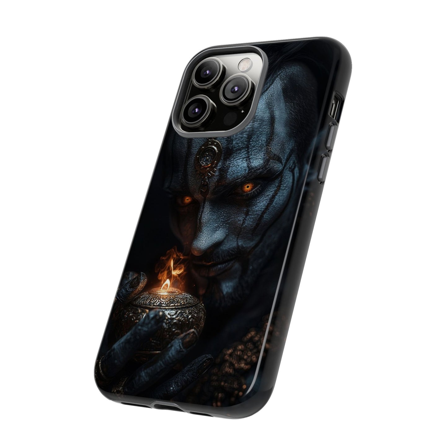 Dark Djinn Warrior Phone Case - Intricate Fantasy Art Protective Cover for iPhone, Samsung Galaxy, and Google Pixel Devices