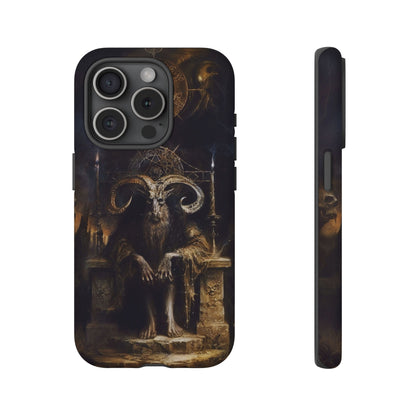 Dark Gothic Goat Demon Phone Case - Occult Horned Beast Art Design