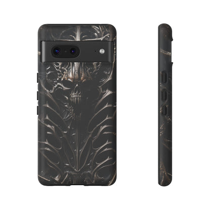 Biomechanical Horror 3 Tough Phone Case – Futuristic Alien Skull Design for iPhone, Samsung Galaxy, and Google Pixel Devices