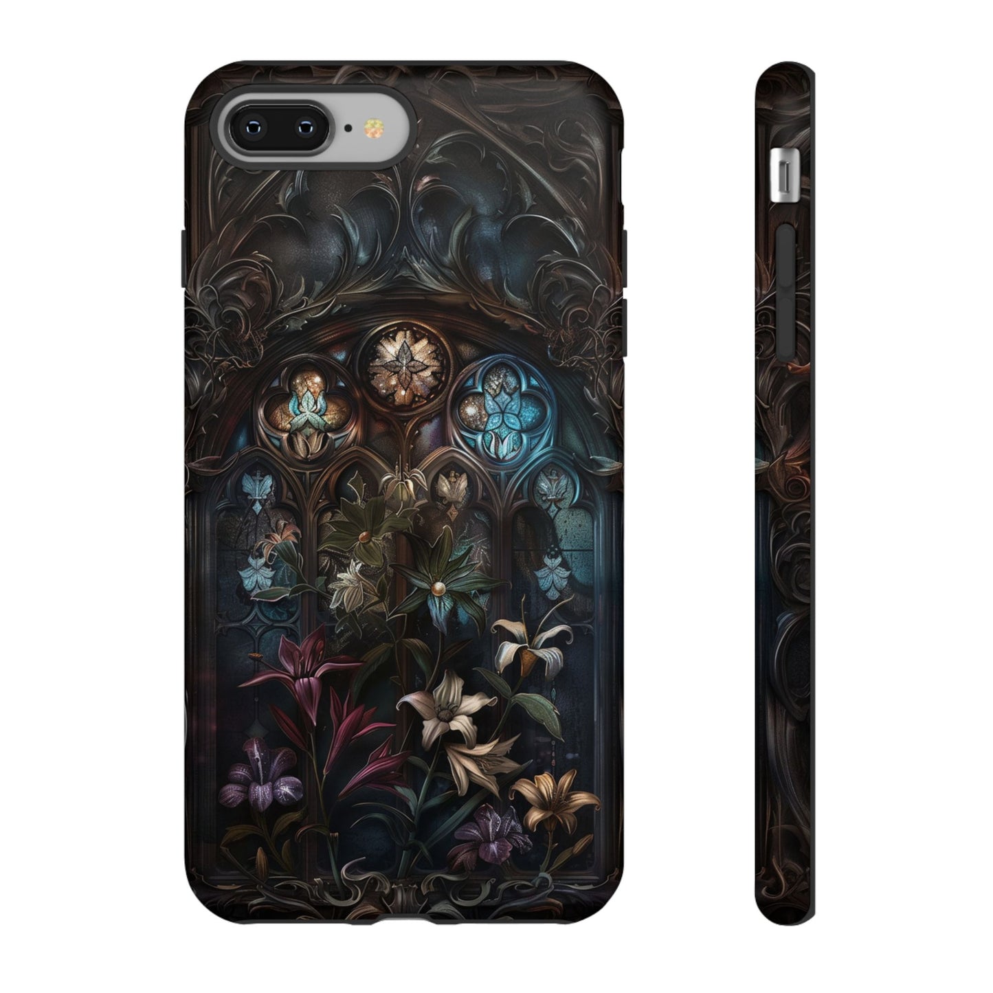 Elegant Gothic Flower Art Phone Case - Intricate Floral Design for iPhone, Samsung Galaxy, and Google Pixel Devices