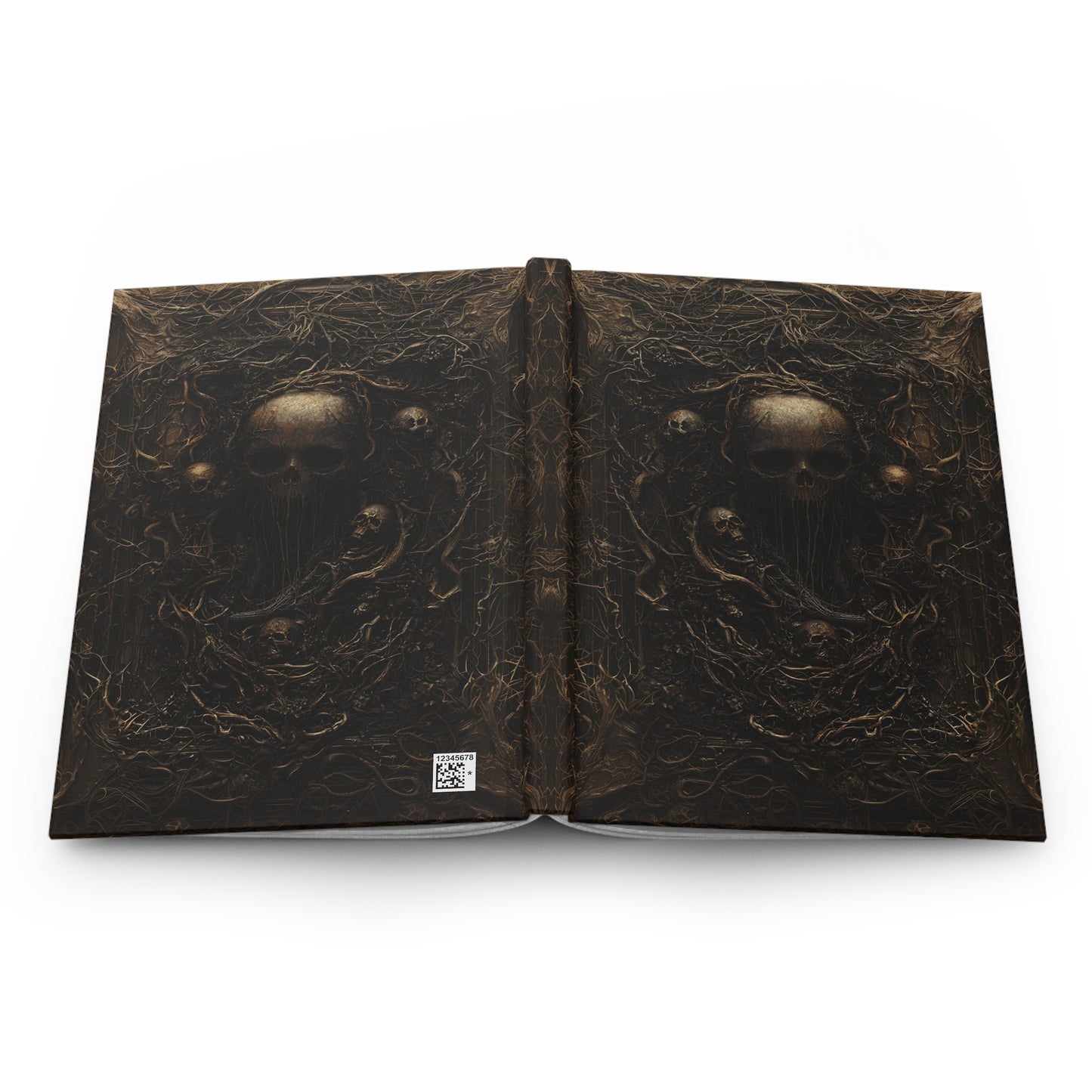 Dark Gothic Skull Notebook - Intricate Web Design Hardcover Journal for Horror Fans