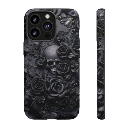 Gothic Black Roses Tough Phone Case – Elegant Dark Floral Design for iPhone, Samsung Galaxy, and Google Pixel Devices